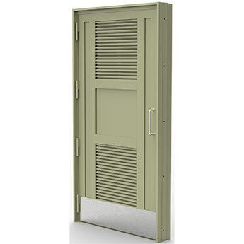 Louvre security door designed for high safety standards, featuring a fire-rated design, suitable for Secure by Design accredited installations, enhancing security in residential and commercial properties.